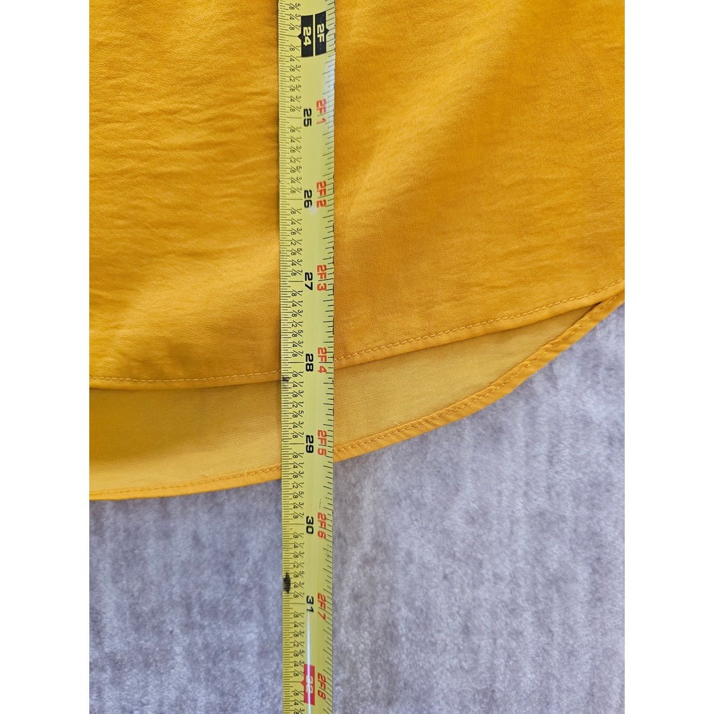 Alfani Womens Sleeveless V-Neck Blouse Mustard Yellow Soft Satin Top XL - Picture 8 of 8